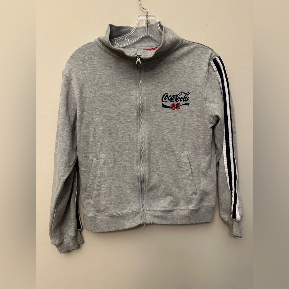 EUC y2k Coca-Cola Gray Track Jacket Size S – Retro 86 Logo Zip-Up